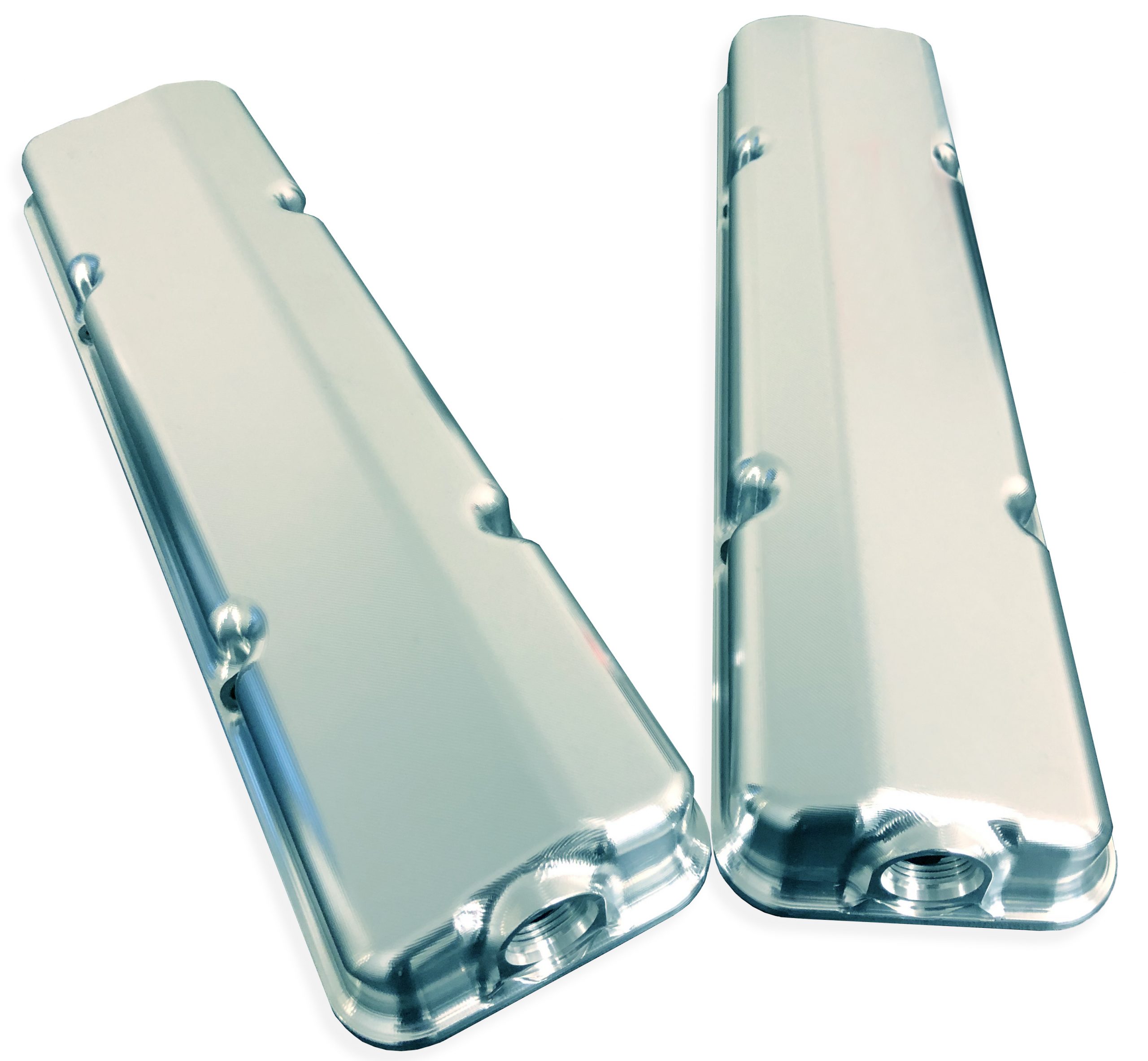 Main 50mm (LOW LINE) SBC Valve Cover (Pair) - RHS Forward -12AN Breather